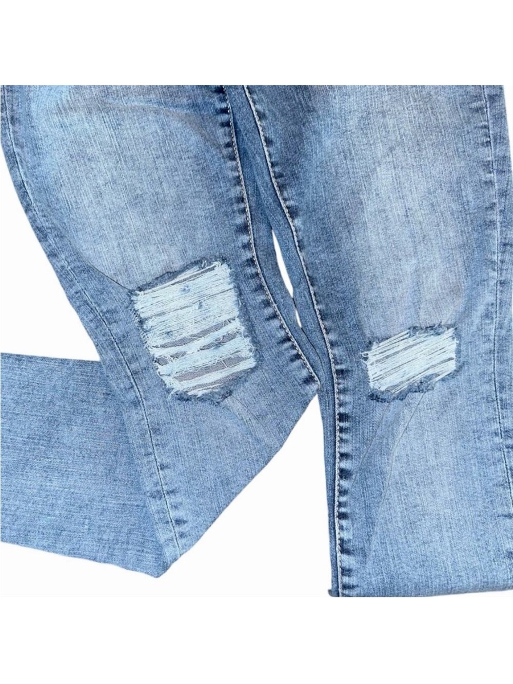 Good American Light indigoBlue Ripped Skinny Jeans